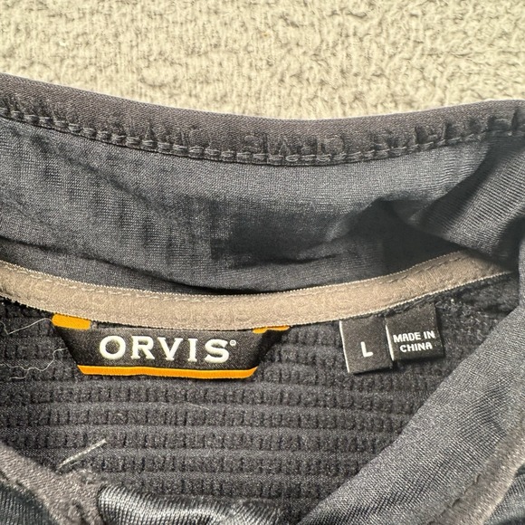 Orvis Sweatshirt Men's Large Black Performance 1/4 Zip Pullover Casual - Picture 4 of 9
